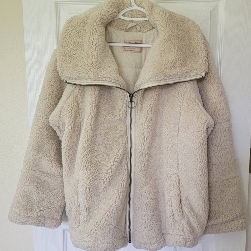 NEW Free People Raya Cozy Coat Sherpa Fleece Teddy Jacket Oversized Winter Coat - Picture 5 of 5